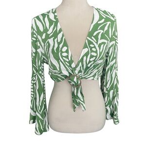 House of Harlow 1960 Leaves Cropped Top Women Size S Beachy Casual Y2K Chic Sexy